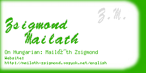 zsigmond mailath business card